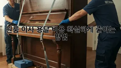 원룸 이사, 용달 비용 확실하게 줄이는 방법!